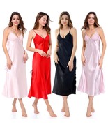 4-Pack Red, Black, Pink, and Deep Pink Women Satin Silk Robe Nightgown Sleepwear - $53.99
