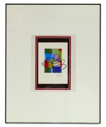 Untitled Abstract Coffee Cup Mixed Media Signed Marty Ruiz Framed 20.5&quot; ... - $484.11 CAD