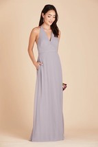Birdy Grey MONI CONVERTIBLE DRESS CHIFFON SILVER LARGE NEW NWT BRIDESMAID - $598.92 MXN