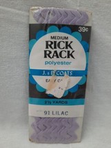 NIP J &amp; P Coats Medium Rick Rack Sewing Trim ~ Lilac ~ 2.5 Yds - £5.45 GBP