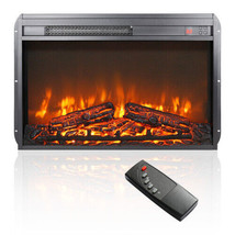 26 Inch Electric Fireplace Insert, Ultra Thin Heater With Log Set - $122.73