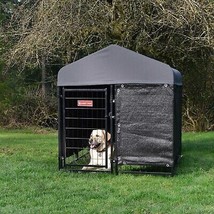 Dog Kennel Outdoor Houses With Roof Heavy Duty Outside Sheds Lucky Dog Metal 4x4 - £236.75 GBP