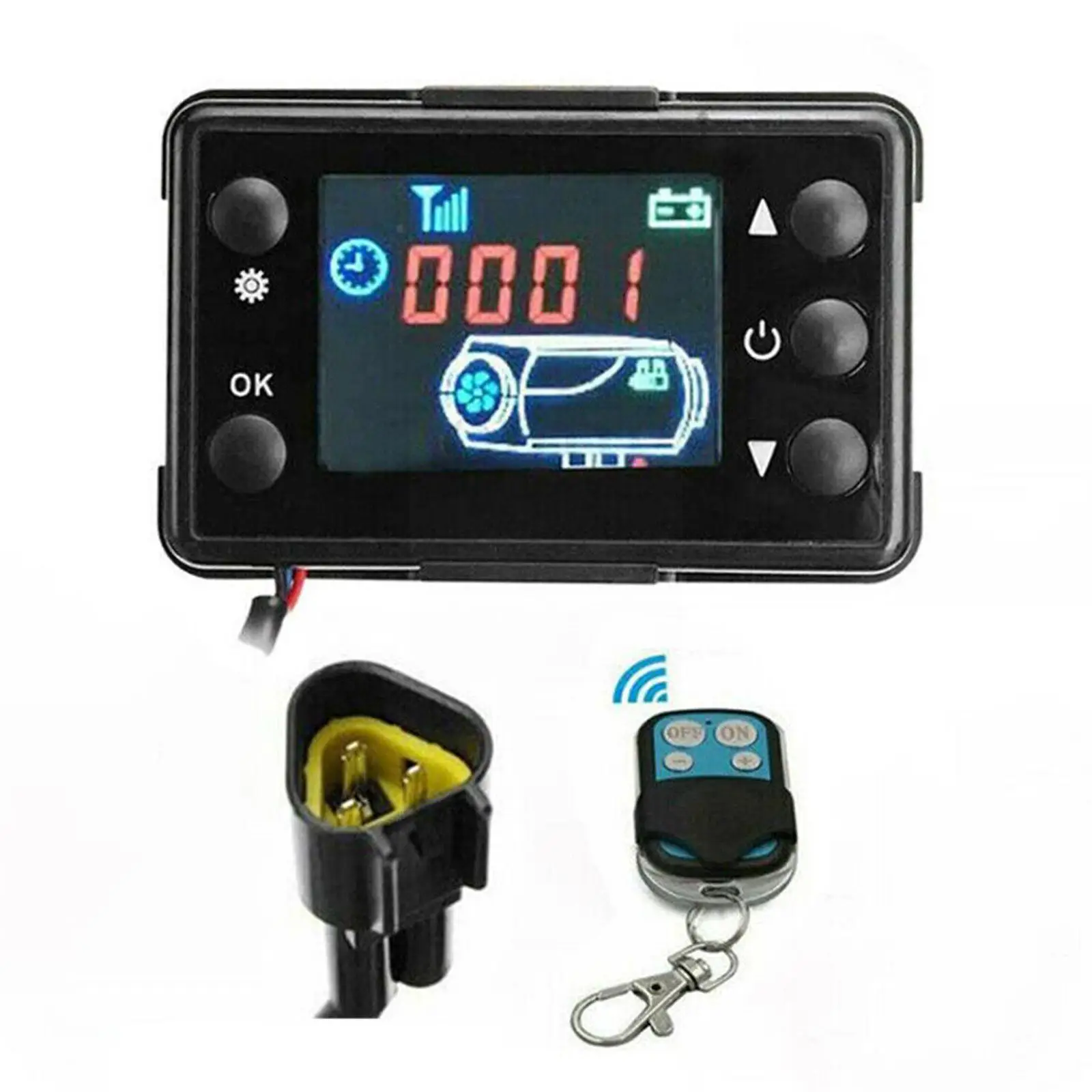 Universal 12V LCD Monitor Switch+Remote Control for Car/Truck Air Heater - £20.18 GBP