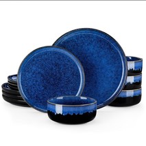 12PCS DINNERWARE SET-COBALT BLUE - $677.65 MXN