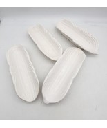 Pier One Set Of 4 White Ceramic  Corn On The Cob Holders  Made In Brazil - $28.76 CAD