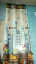 New Kids Construction Zone Fabric Shower Curtain Trucks Buildings Signs - £19.66 GBP
