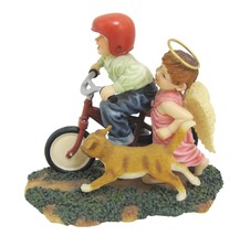 DEMDACO Prayers &amp; Promises Figurine I&#39;m Doing It Biking Boy Dog 2002 Bill Stross - £19.39 GBP