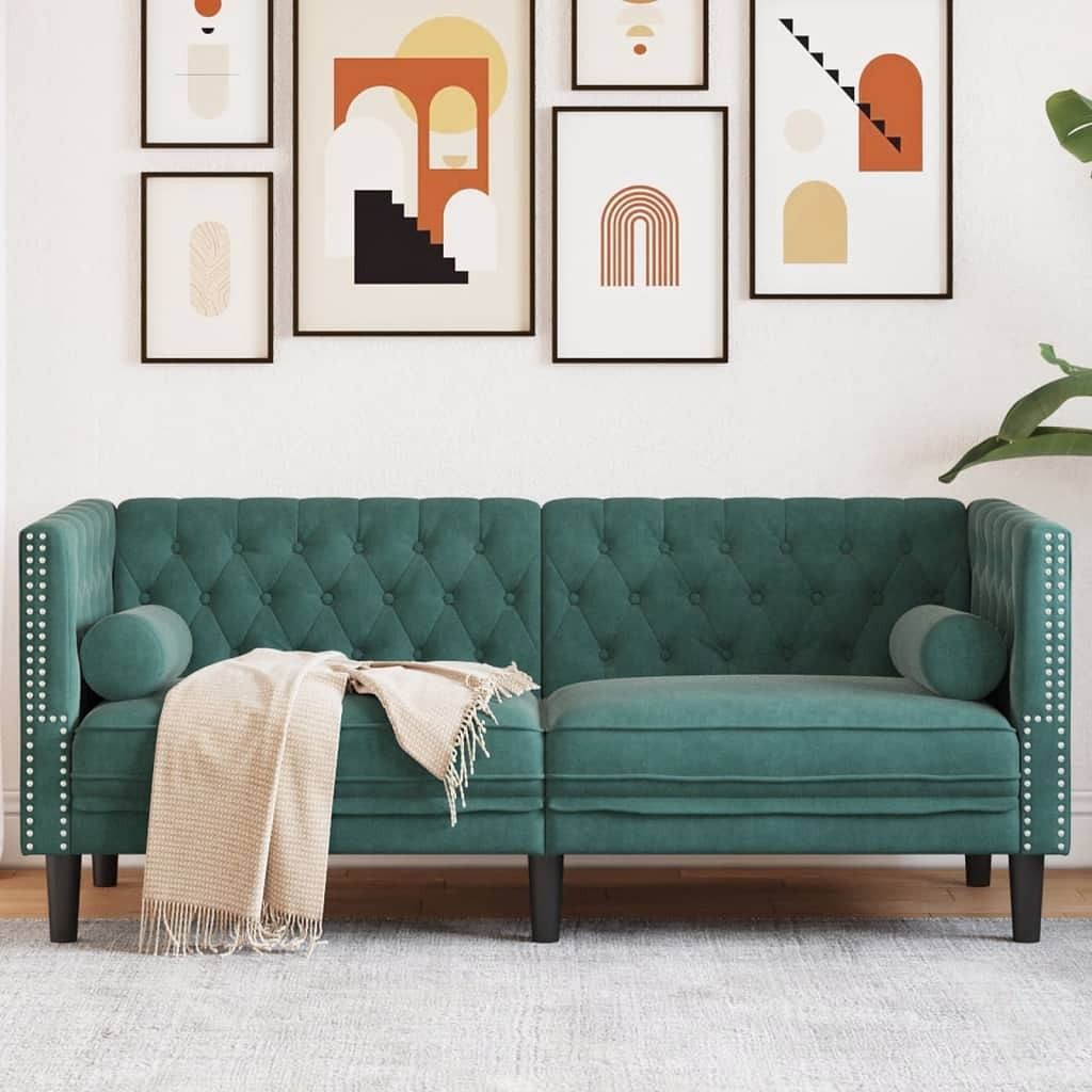 vidaXL Chesterfield Sofa Dark Green - $593.00