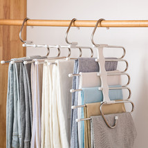 5 In 1 Wardrobe Hanger Multi-functional Clothes Hangers Pants Stainless Steel Ma - £10.90 GBP+