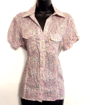 NEW Rue 21 Floral Button Up Blouse size Large Woven Cotton Top Shirt - $14.79