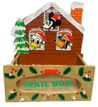 Disney Mail Box Christmas Card Holder Mickey Pluto Donald Japan Rare Vintage - £51.46 GBP