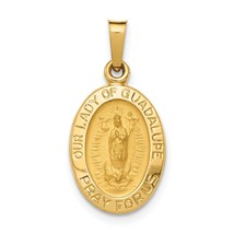 14K Yellow Gold Our Lady Of Guadalupe Medal Charm Jewerly 20mm x 11mm - £96.26 GBP