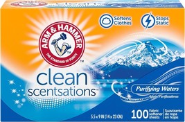 ARM &amp; HAMMER Fabric Softener Sheets, 100 sheets, Purifying Waters - $13.15 CAD