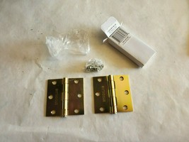 1Pair of 3&quot; x 3&quot; Brookline Brass Plated- Butt Hinge/ Utility Hinges with... - $12.99