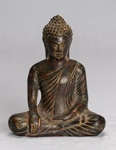 Antique Khmer Style Bronze Seated Enlightenment Angkor Buddha Statue -13.5cm/5&quot; - £160.14 GBP