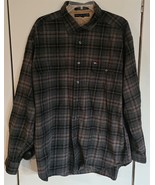 Mens XL Tommy Hilfiger Gray/Multicolor 100% Cotton Flannel Button Down S... - $350.51 MXN