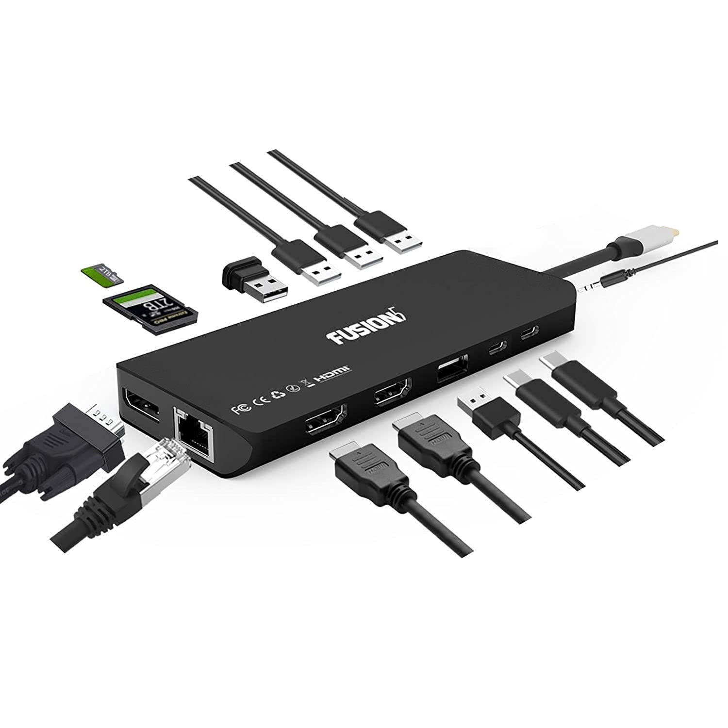 Primary image for 14-in-1 USB C Laptop Docking Station, 4K HDMI Dual/Triple Monitor USB-C Dock Hub