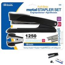 BAZIC Metal Stapler Set Refill Remover Office Desktop 1250 Staples Standard - $26.99
