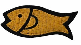 Fish Patch 2.5 x 1.5 in Yellow &amp; Black Ichthys - £5.93 GBP