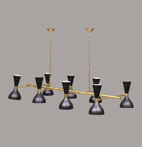 Sputnik Style Diabolo Huge Chandelier Midcentury Brass Stilnovo 8 Arms Light - £366.69 GBP