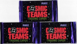 DC Comics Cosmic Teams Trading Cards 3 FACTORY SEALED 8 Card Packs 1993 Skybox - £3.18 GBP