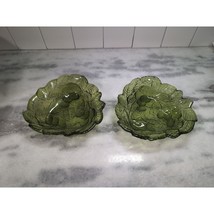 Indiana Glass Loganberry Berry Candy Bowl, Avocado Green Dish, Vintage Set of 2 - $15.84