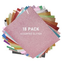 Glitter Htv Heat Transfer Vinyl, 12&quot; X 10&quot; Bundle 18 Sheets Glitter Iron... - £40.89 GBP