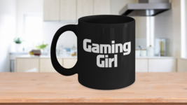 Gaming Girl Mug Black Coffee Cup Funny Gift for Video Game Addict Level Up Playe - £17.36 GBP+