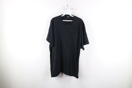 Vintage 90s Streetwear Mens XL Distressed Blank Pocket T-Shirt Black Cotton - £31.24 GBP