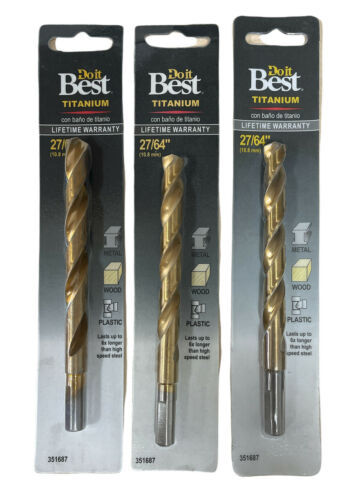 Primary image for Do it Best 27/64 In. Titanium Drill Bit 220631DB Pack of 3