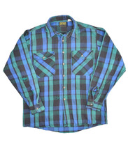 Vintage Private Property Flannel Shirt Mens L Tall Plaid Distressed Grun... - £22.69 GBP