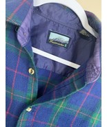 Vtg Fieldmaster Flannel Acrylic Button Up Men&#39;s Size M Green Plaid - $21.72 CAD