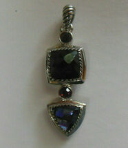 Lia Sophia Rave Silver-tone With Black Purple Faceted Rhinestones Pendant - $13.85