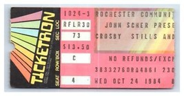 Crosby Stills Nash Csn Ticket Stumpf Oktober 24 1984 Rochester New York - £39.88 GBP