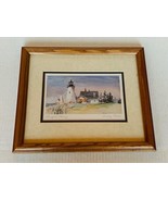 Timothy Clark Art Lighthouse signed framed print 14X12 Pemaquid Morning ... - $193.05
