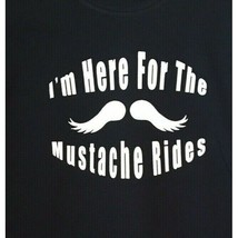 Funny T Shirt Mustache Rides Adult Humor Gildan Brand Size Unisex Small ... - £11.08 GBP