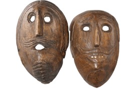 pr 1940&#39;s Vintage Mexican Dance Masks - £271.50 GBP