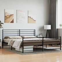 Bed Frame Black Powder-Coated Steel 76x80 in Bed Frame - $4,433.09 MXN