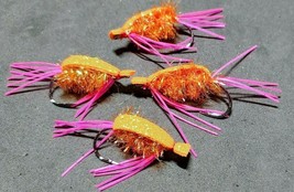 2021 Bass,Top Water Gurgler Frog,Hot Orange-Hot Pink, Per 6/ Size 1/0,Hot Buy!! - £5.42 GBP