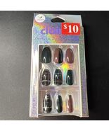 24pc Claire&#39;s Fake Press On Nails Glue On Vegan Plaid Print Green Brwn B... - €8,59 EUR