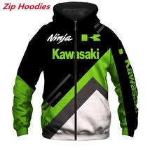 Fashion Beautiful Motorcycle Racing Hoodie Sweatshirt 3D Digital Print Zip Hoode - $154.42