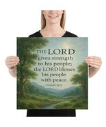 Psalm 29:11 Poster – The Lord Gives Strength and Peace – Christian Wall Art - $428.70 MXN