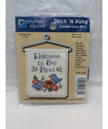 Crafters Square Stitch N Hang Counted Cross Stitch 3&quot; X 4&quot; Welcome To Ou... - $21.71 CAD