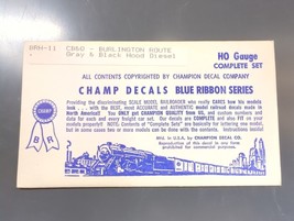 Vintage Champ Decals No. BRH-11 CB&Q Gray & Black Hood Diesel HO Set - $14.95