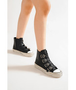 Beast Fashion Multi-Buckle Straps Studded Platform Sneakers - $44.61