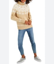 Tommy Hilfiger Womens Fiar Ilse Turtleneck Sweater Brown/Cream Long Slee... - £29.81 GBP