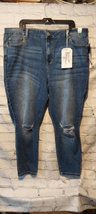 Celebrity Pink Womens Plus Size 24 Skinny Jeans Mid Rise Ankle Distresse... - $29.69