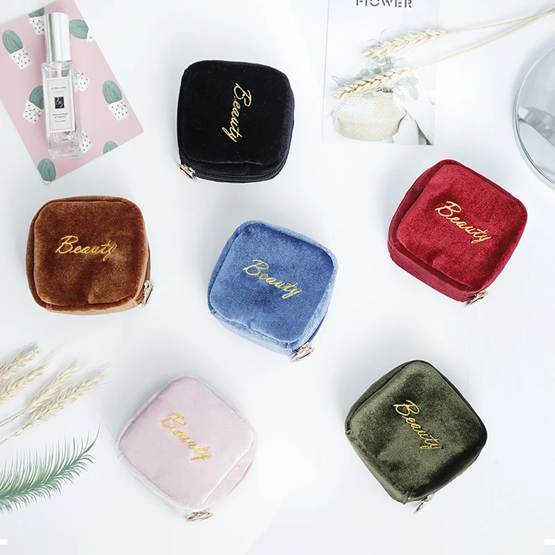 Play PURDORED 1 Pc Women Mini Lipstick Bag Soft Flannel Small Cosmetic Bag for G - £23.68 GBP