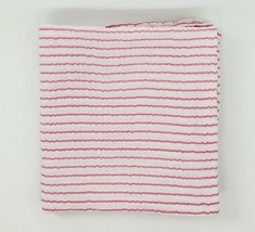 Aden + Anais Swaddle Blanket Muslin White w Pink Stripes Girl Security B44 - $11.99