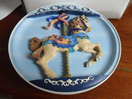 Pretty Prancer carousel horse musical plate &quot;Blue Danube&quot; Rhodes Studio, 9&quot;[am] - £51.37 GBP